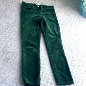 Velvet green skinny pants, sz 24